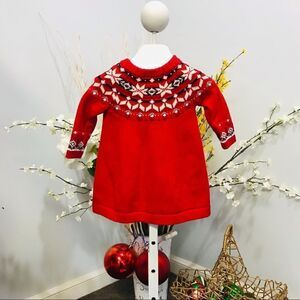 Hanna Andersson snow happy sweater dress size 70 6-12 months